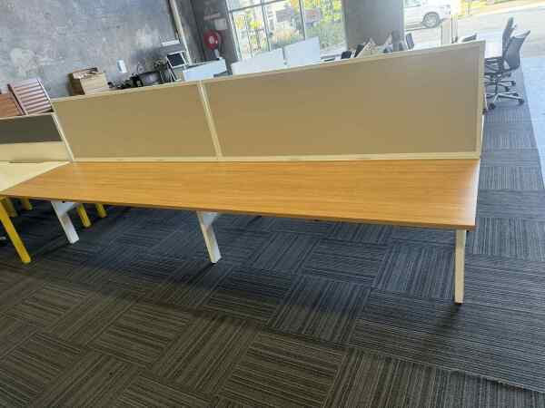 Schiavello Beech 4 Person Workstation 1800mm