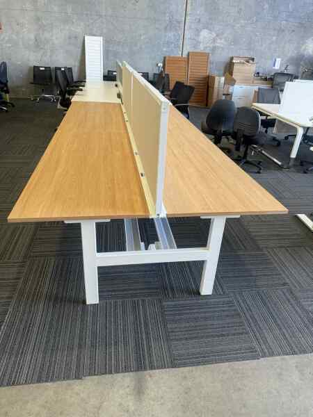 Schiavello Beech 4 Person Workstation 1800mm