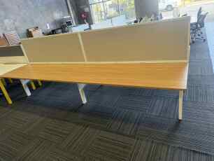 Schiavello Beech 4 Person Workstation 1800mm