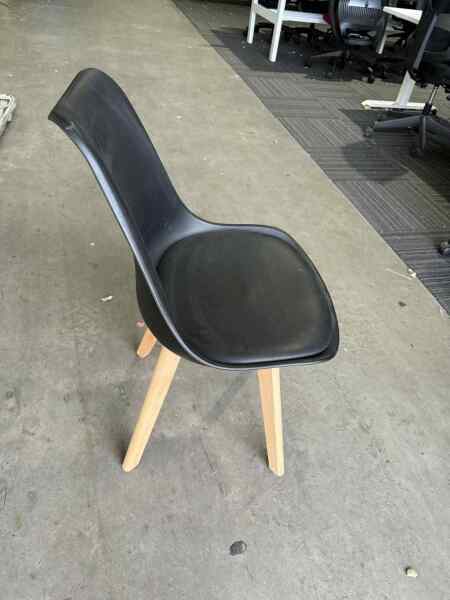 Black Cafe Chair- wooden legs