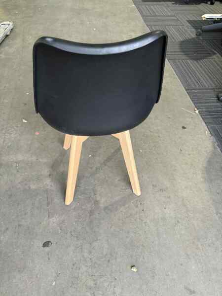 Black Cafe Chair- wooden legs