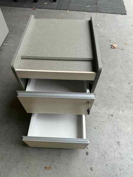 Olive/Beech 2 Draw Pedestal