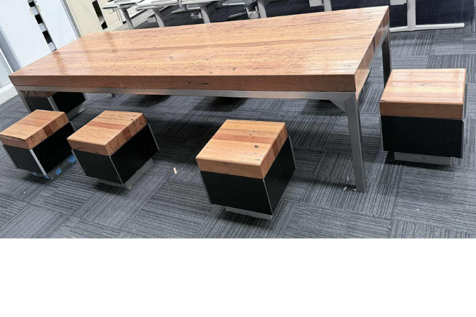 Iron Bark-stainless Table with Stools