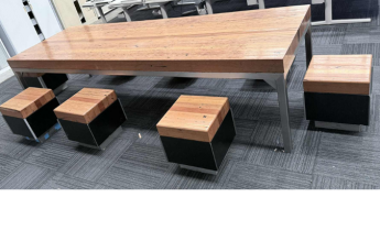 Iron Bark-stainless Table with Stools