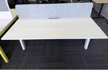 White 2 Person Workstation 1800mm